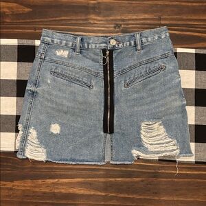 Blank nyc hyped up skirt 26 zipper grunge mini jean denim